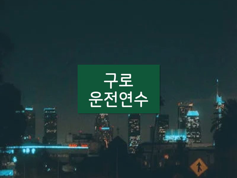 구로운전연수 후기